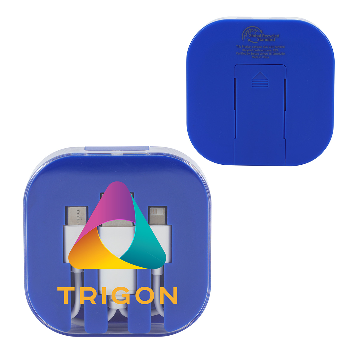 Picture of Tetra 4-in-1 Charging Cable With Recycled ABS Case & Built-In Phone Stand