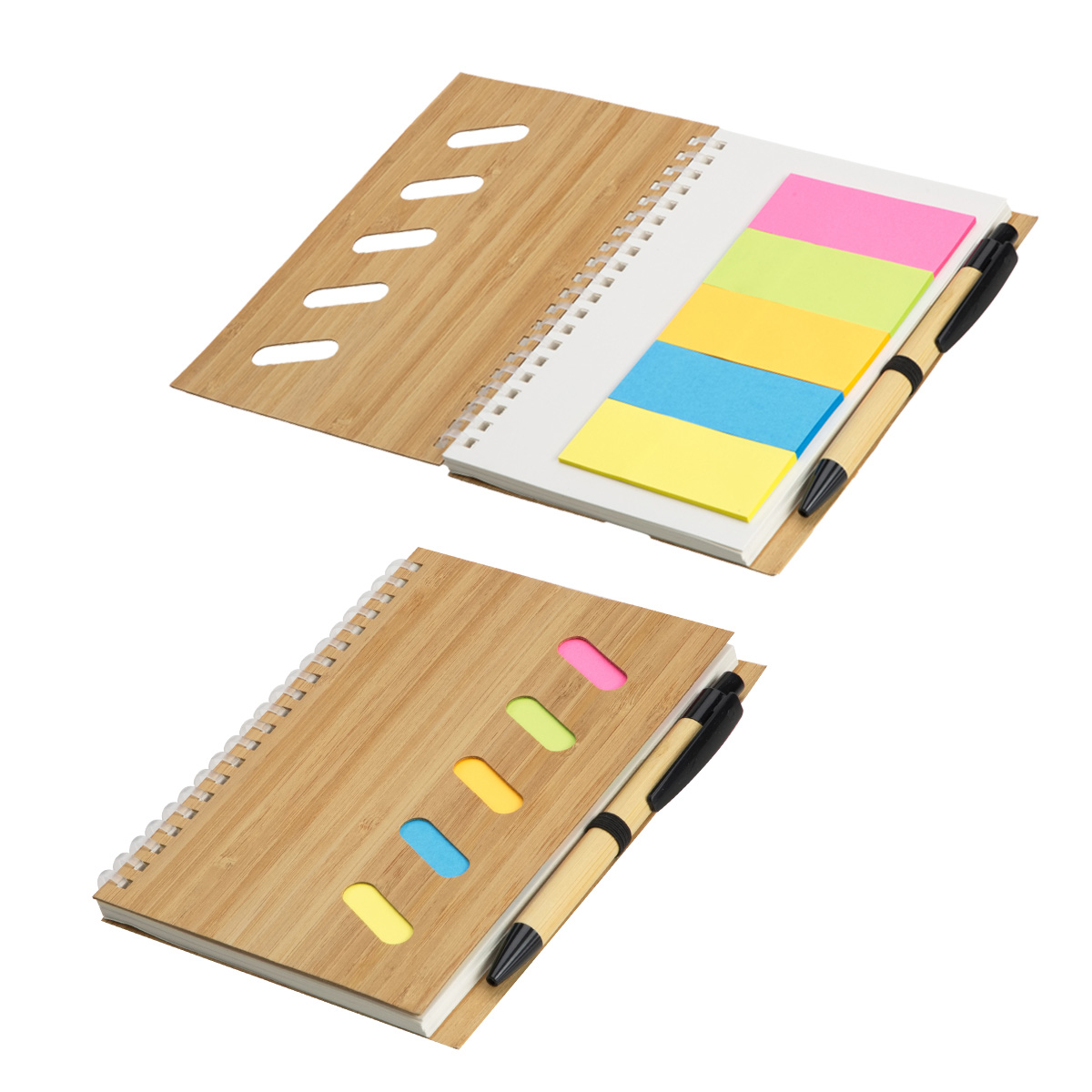 Picture of Bamboo Soft Spiral Notebook With Sticky Notes