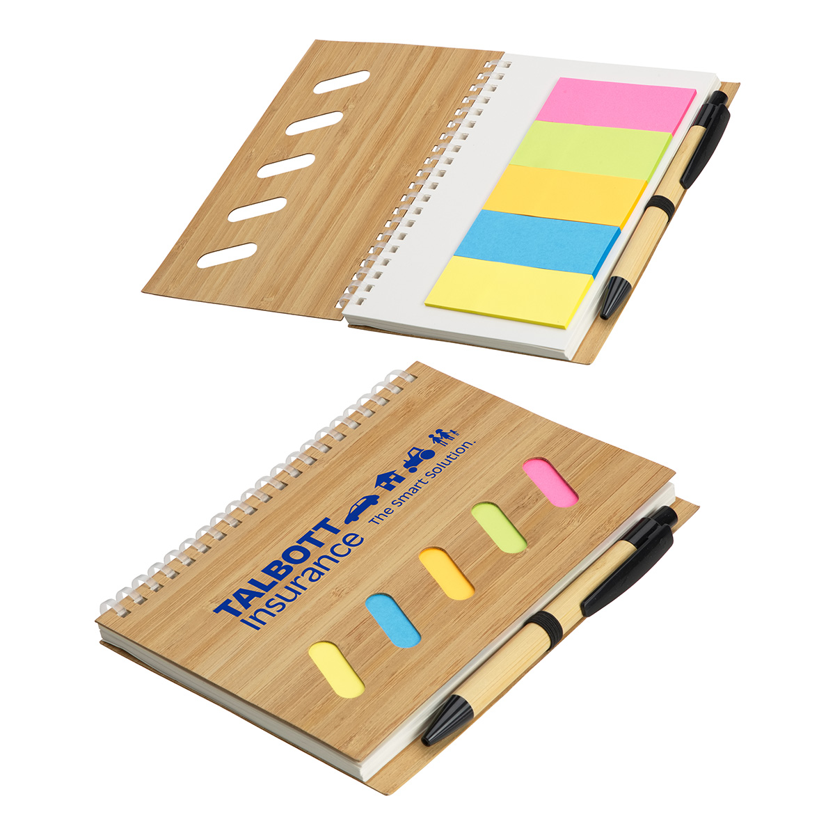 Picture of Bamboo Soft Spiral Notebook With Sticky Notes