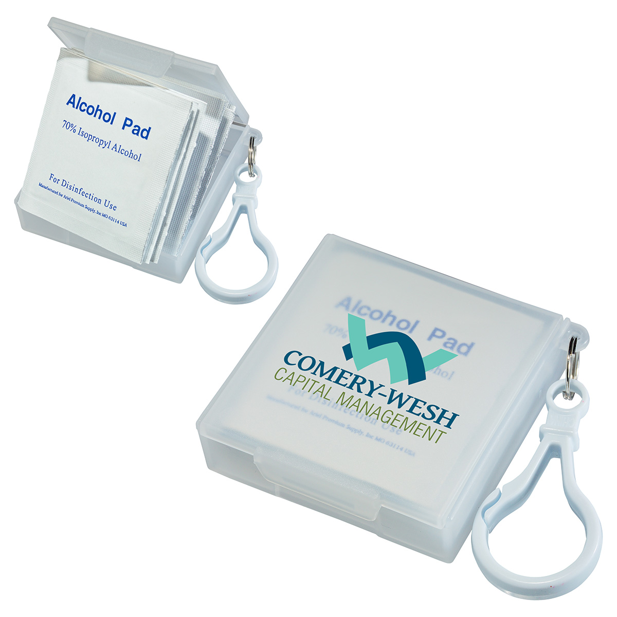 Picture of Handy Pack Sanitizing Wipes with Carabiner