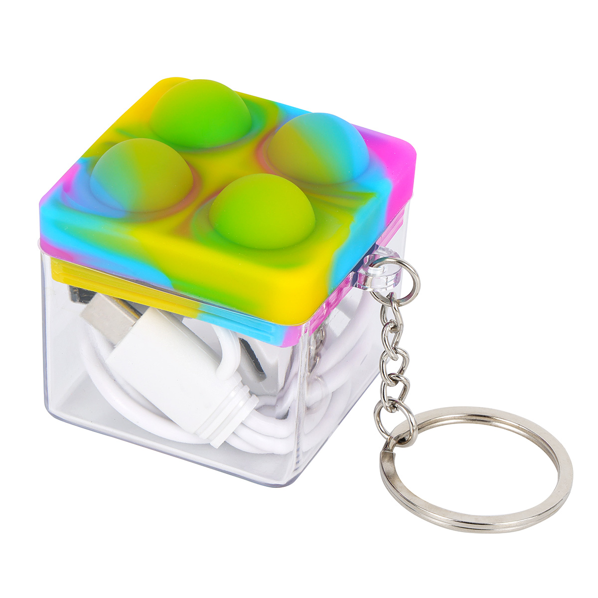 Picture of Push Pop Charging Cable with Keyring & Screen Cleaner