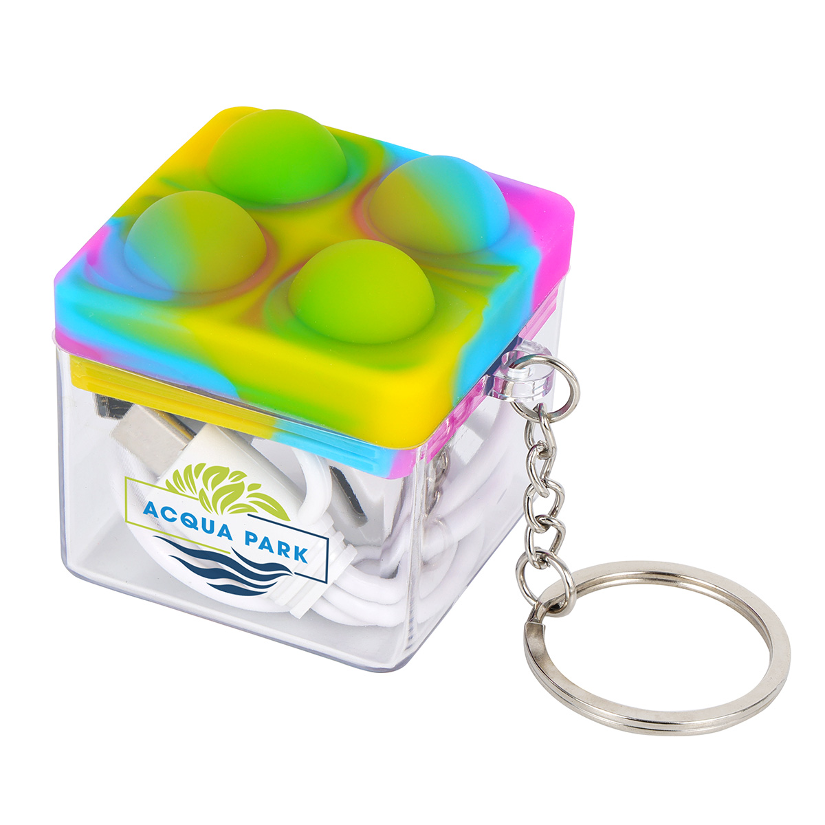 Picture of Push Pop Charging Cable with Keyring & Screen Cleaner