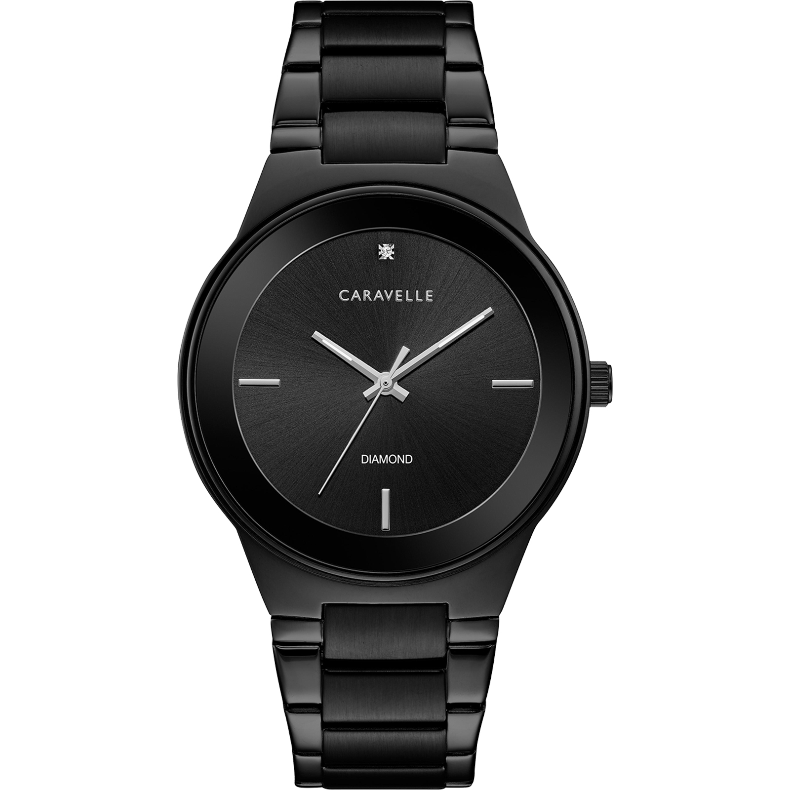 Picture of Caravelle by Bulova Men's Black Stainless Steel Bracelet Diamond Watch