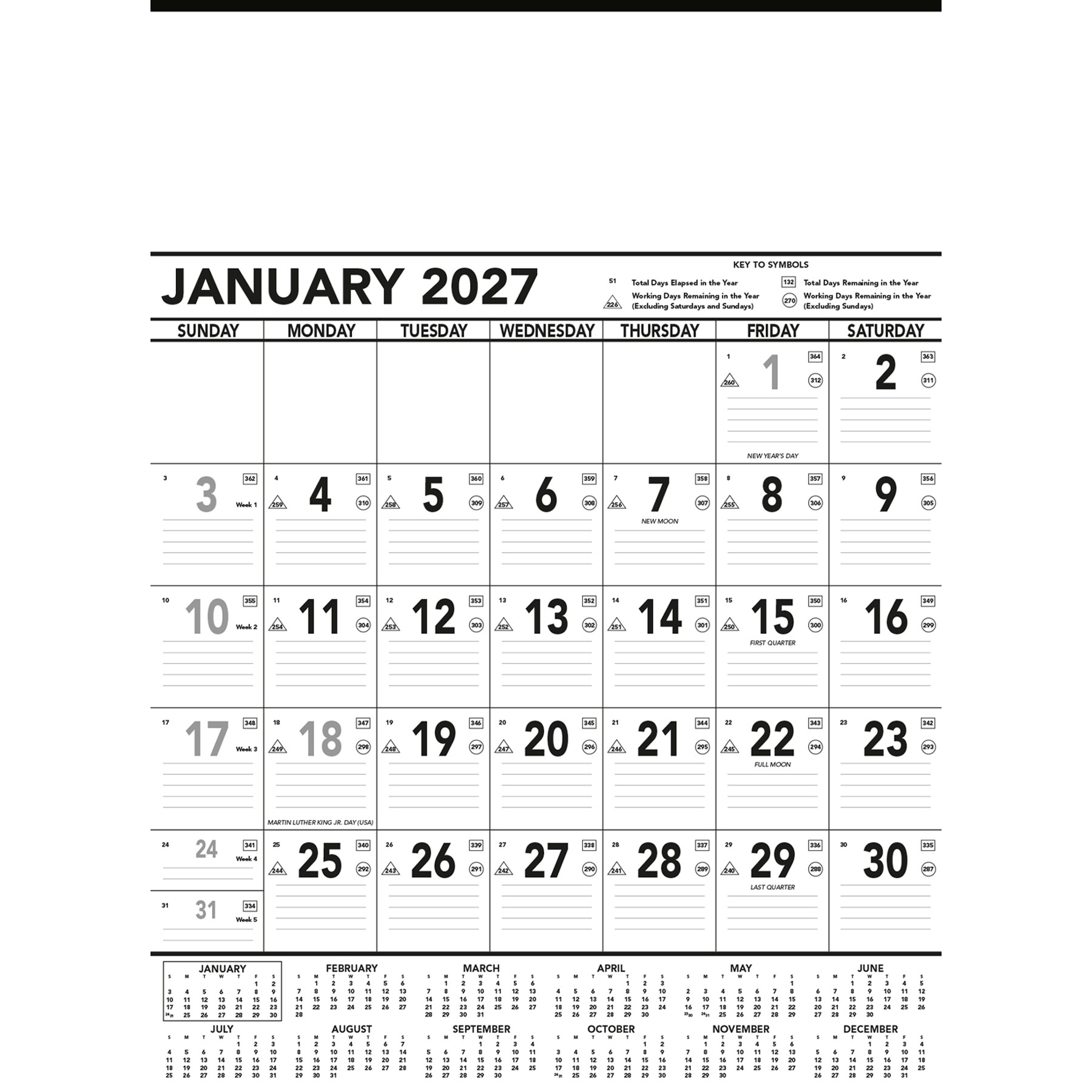 Picture of Commercial Contractor Calendar: Black & White 2027