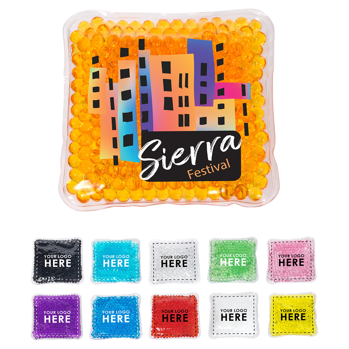 Picture of Full-Color Square Aqua Pearls™ Hot/Cold Pack