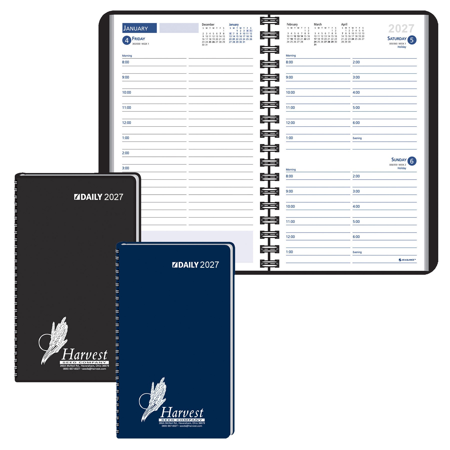 Picture of Ruled Desk Planner, 1 Day Per Page Wired to Cover: 2027