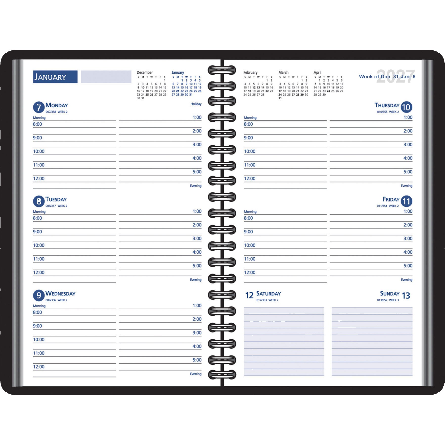 Picture of Ruled, One Week Per Open Page Spread, Wired: 2027