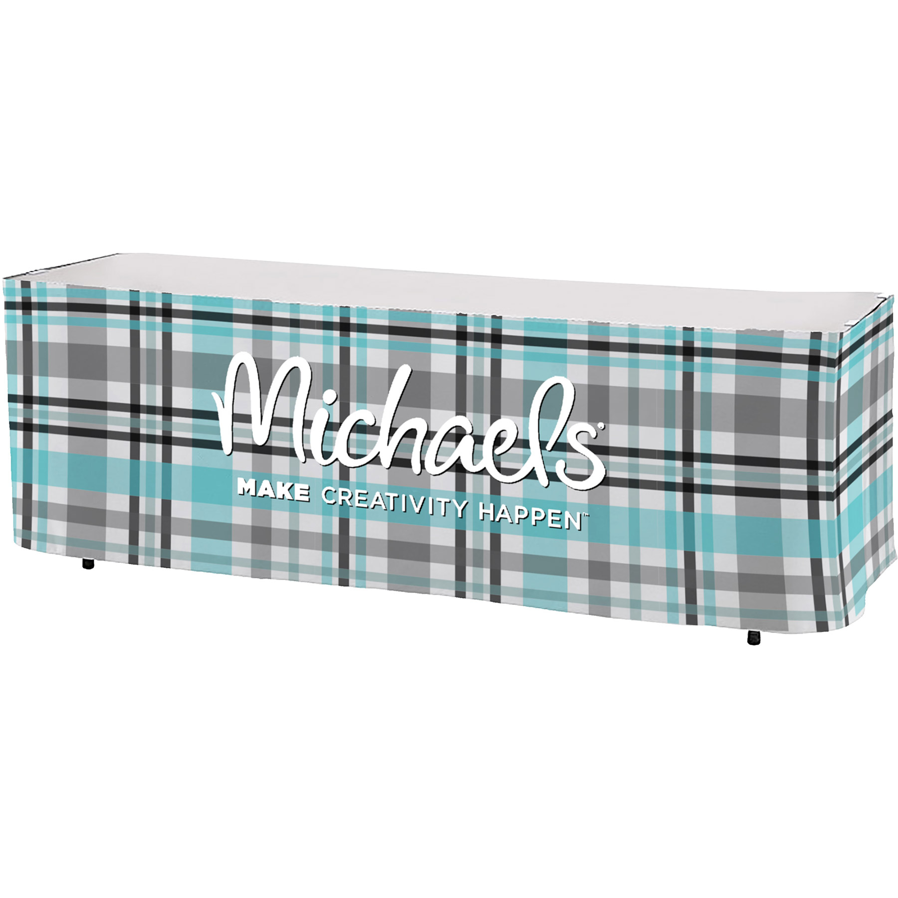 Picture of Premium Polyester, All Over Full color Table Skirt, 3 sided 8'