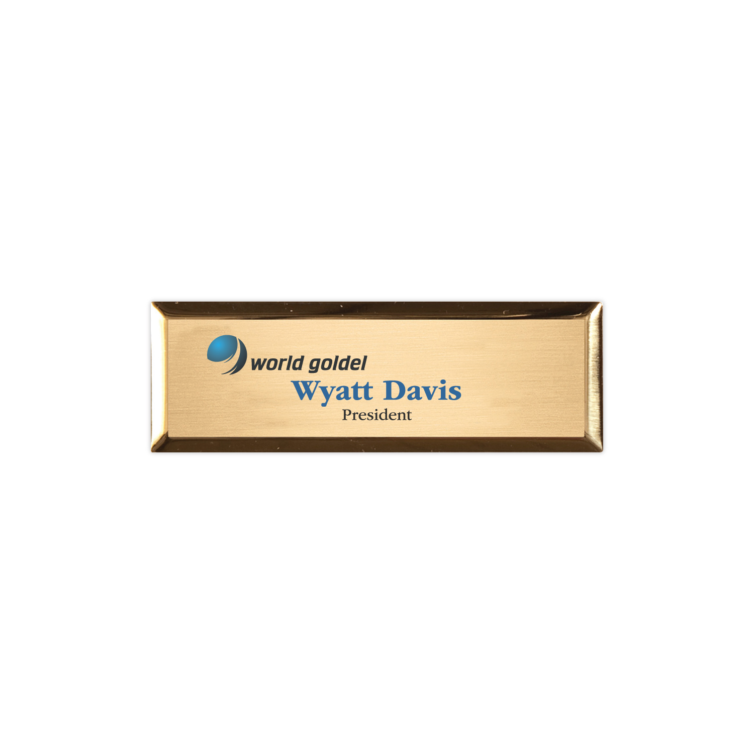 Picture of Aspen Metal Executive Name Badge (Standard Size 1" x 3")