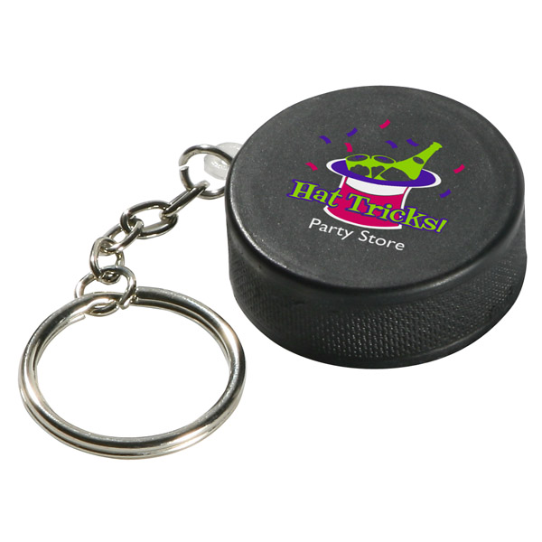 Picture of Hockey Puck Stress Reliever Key Chain