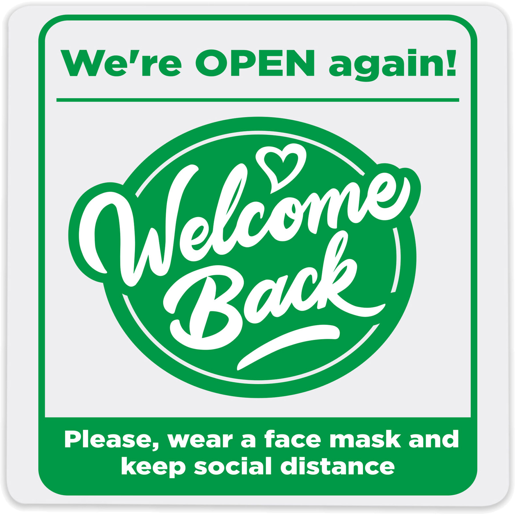 Picture of Economy Plastic Signs: 100-125 sq. in.
