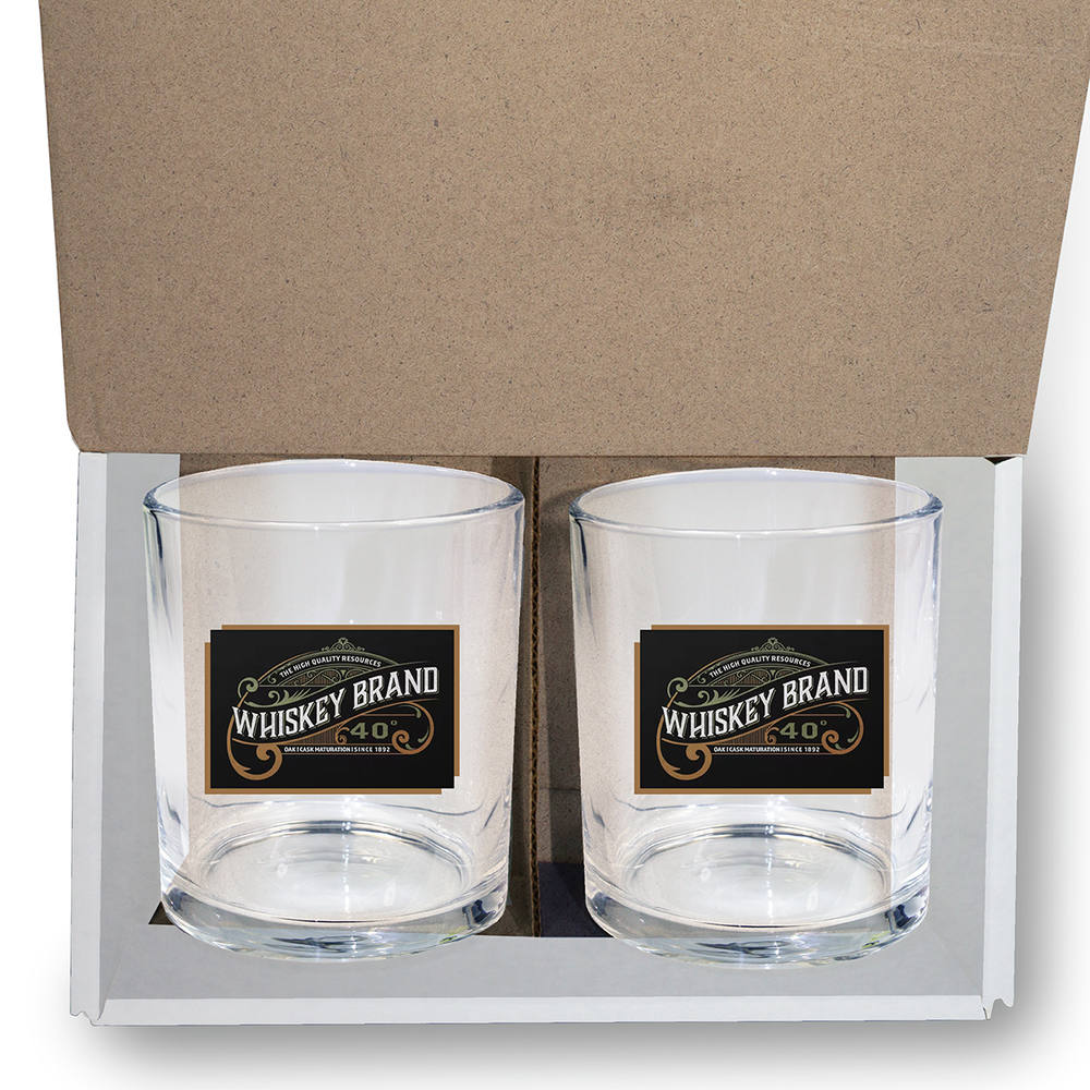 Picture of 11 oz. Rocks Glass, USA - Gift Set of 2, Full Color