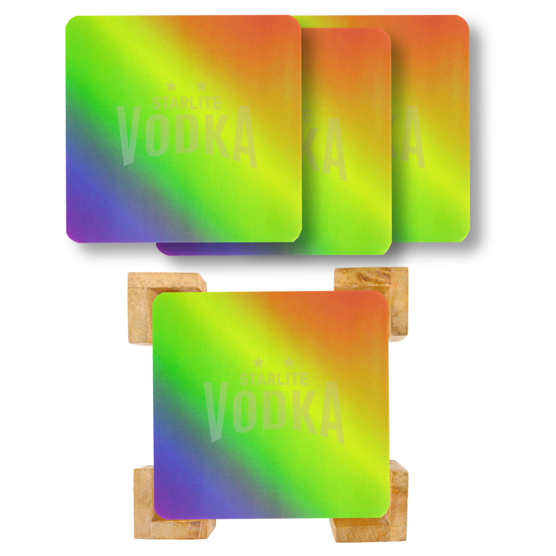 Picture of The Illusionist Lenticular Coaster: 4 Pc. Set in Bamboo Stand