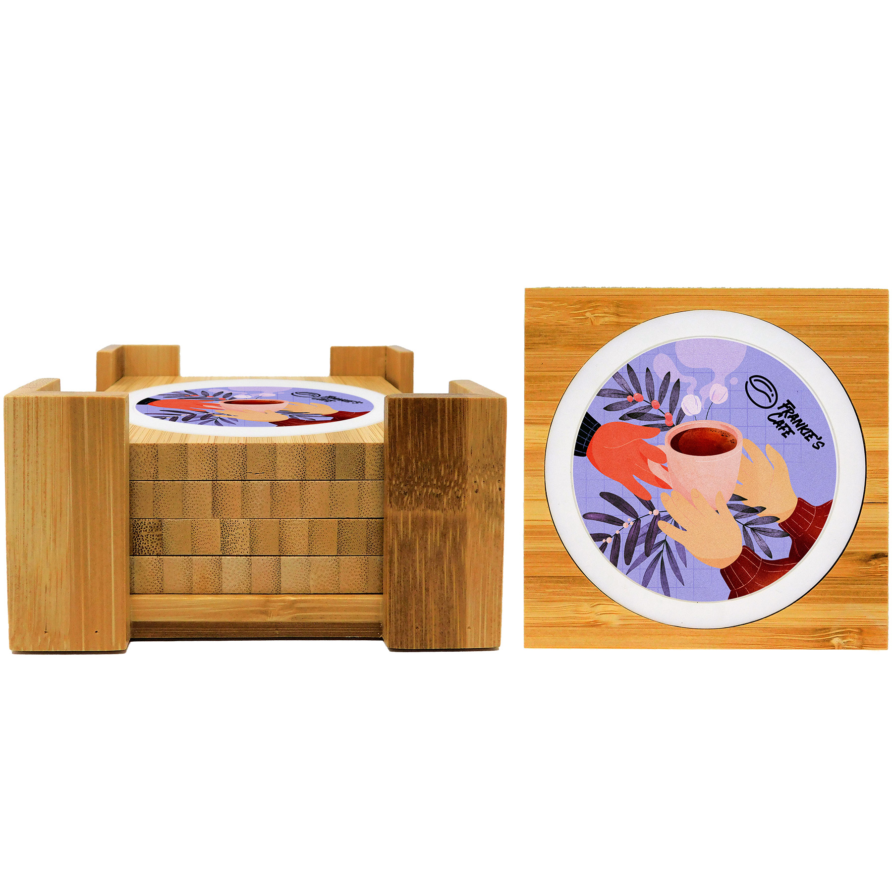 Picture of 4 Pc. Spectrum Bamboo Coaster Set