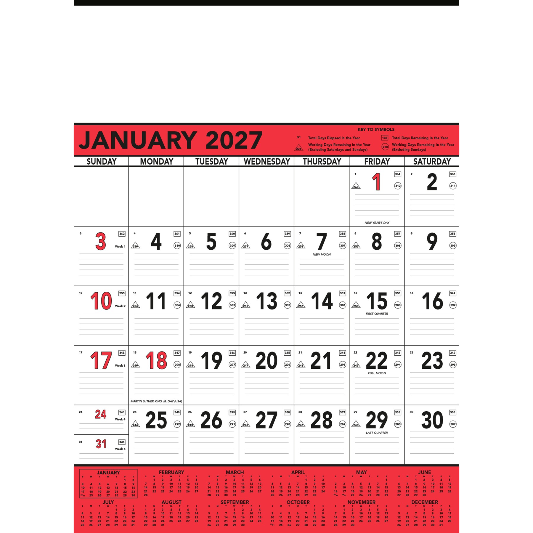 Picture of Commercial Contractor Calendar: Red & Black 2027