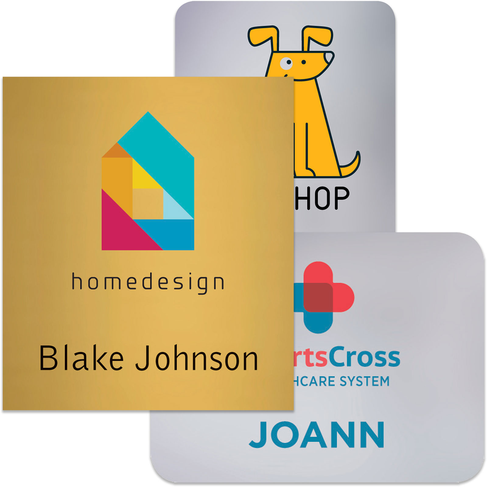Picture of Charleston Plastic Name Badge (Custom sized between 6 and 9 sq. in.)