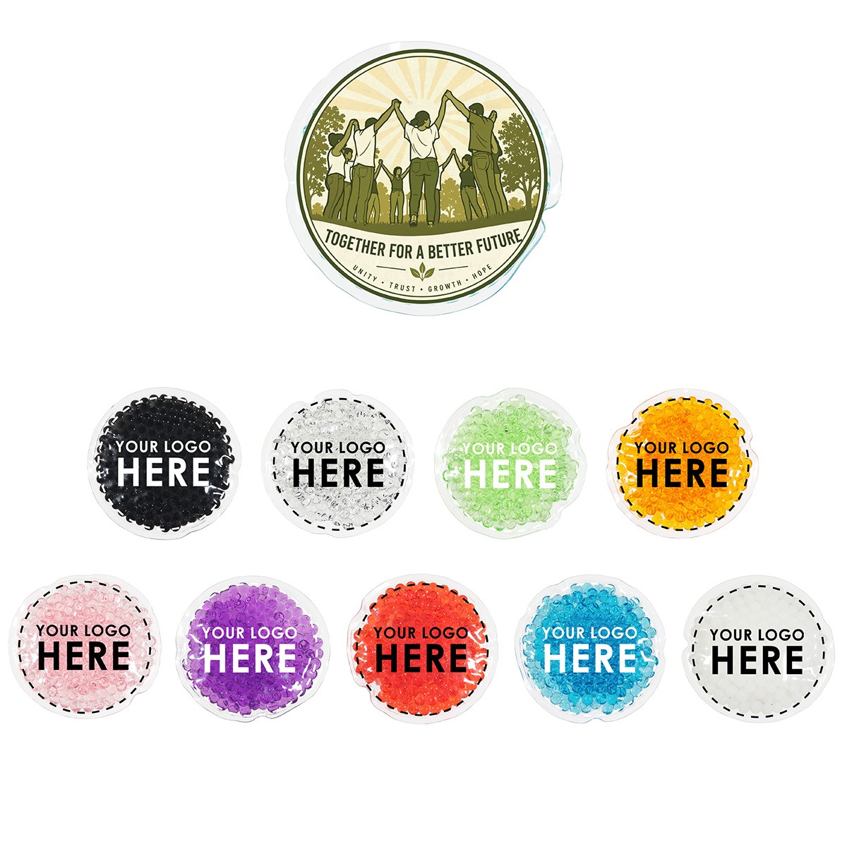 Picture of Full Color Mini Round Aqua Pearls™ Hot/Cold Pack