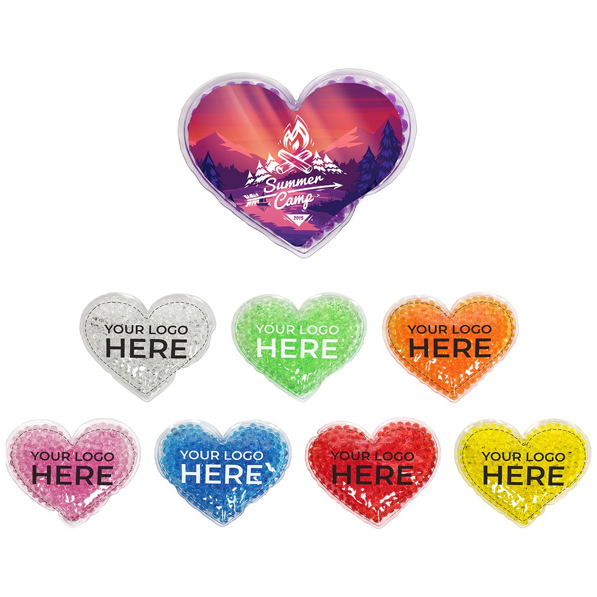 Picture of Full Color Large Heart Aqua Pearls™ Hot/Cold Pack