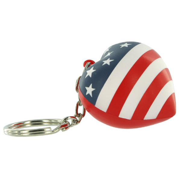 Picture of Patriotic Valentine Heart Stress Reliever Key Chain