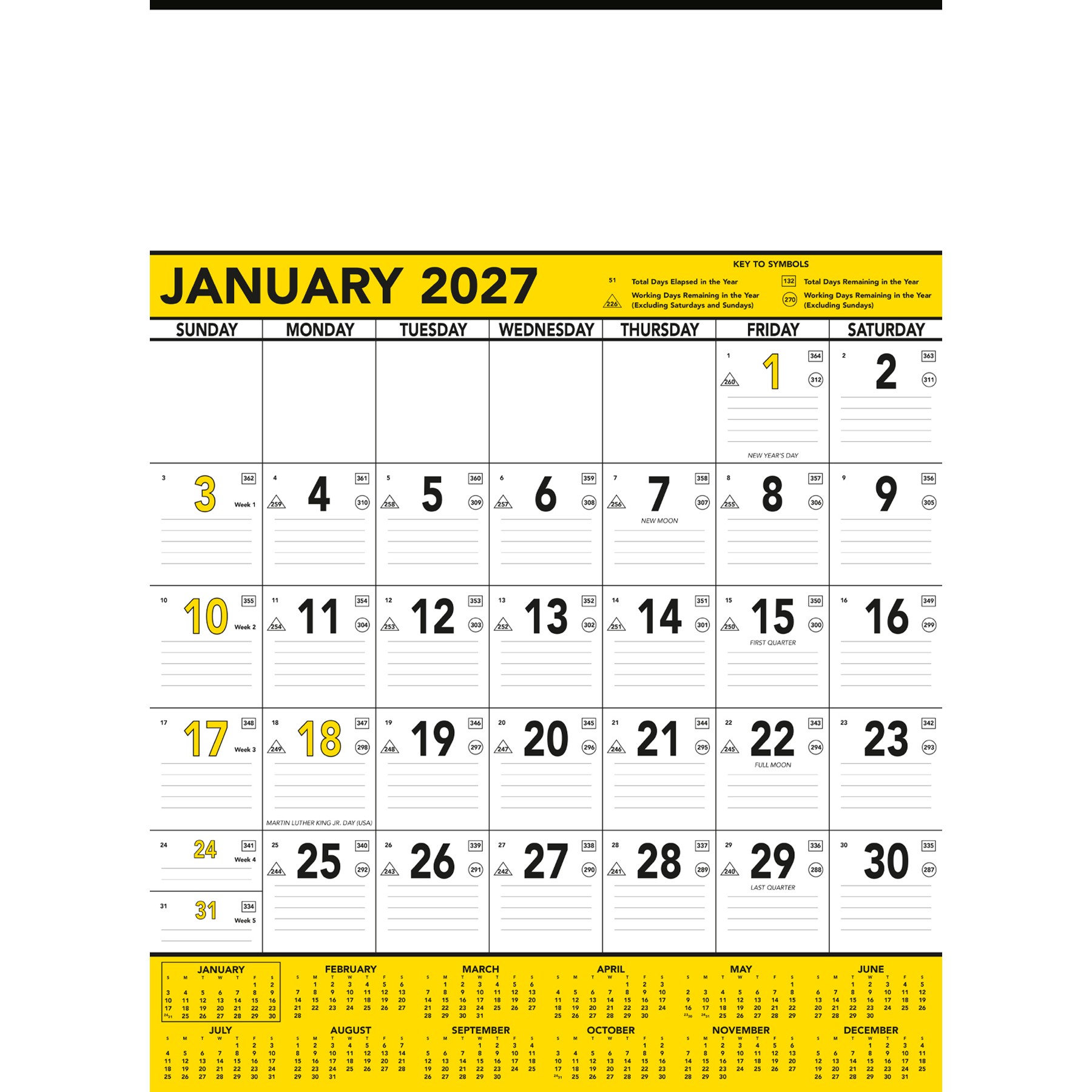 Picture of Commercial Contractor Calendar: Yellow & Black 2027