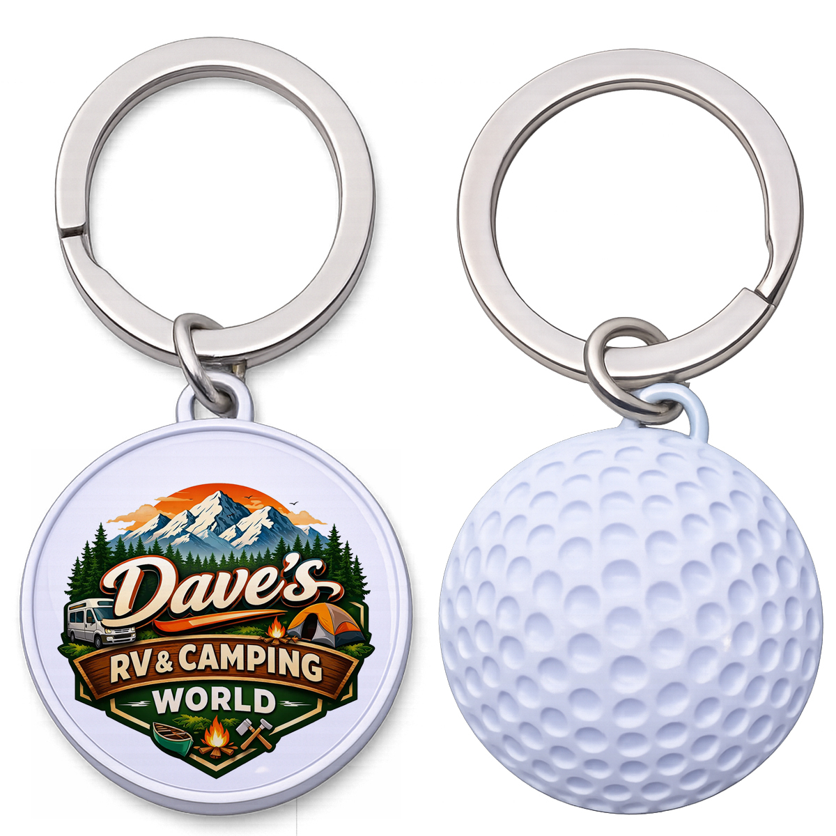 Picture of Golf Ball Shaped Metal Keychain