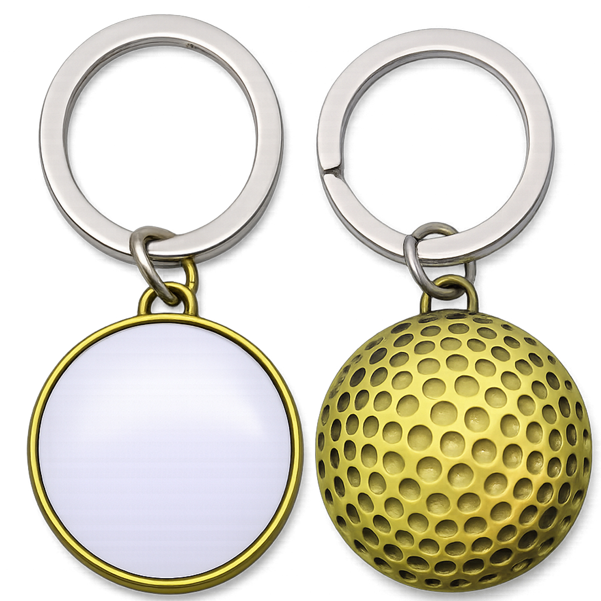 Picture of Golf Ball Shaped Metal Keychain