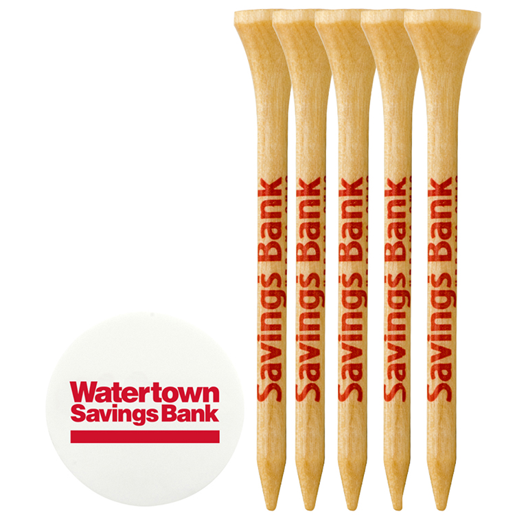 Picture of 5 Wood Golf Tees and Ball Marker