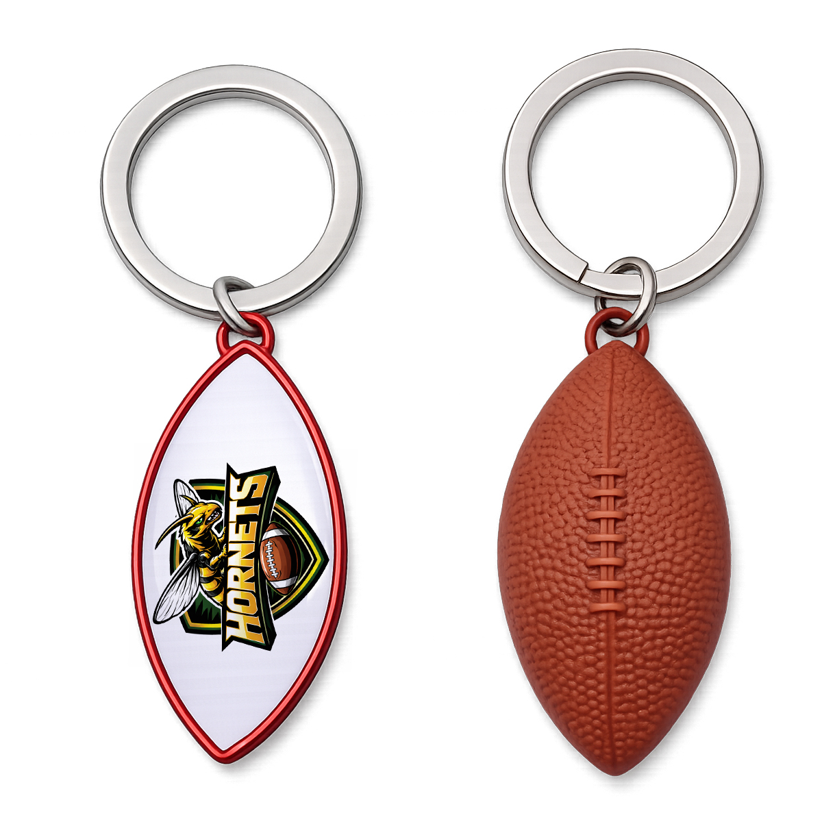 Picture of Football Shaped Metal Keychain