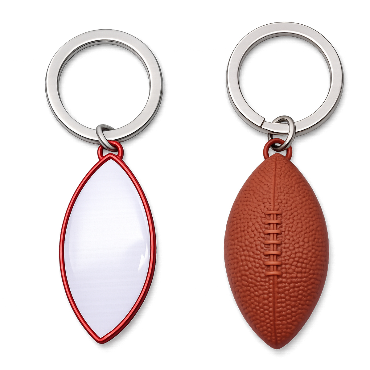 Picture of Football Shaped Metal Keychain