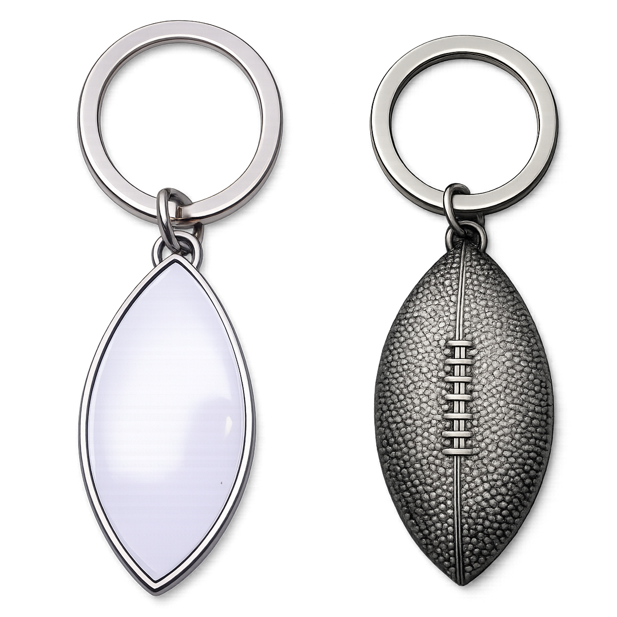 Picture of Football Shaped Metal Keychain