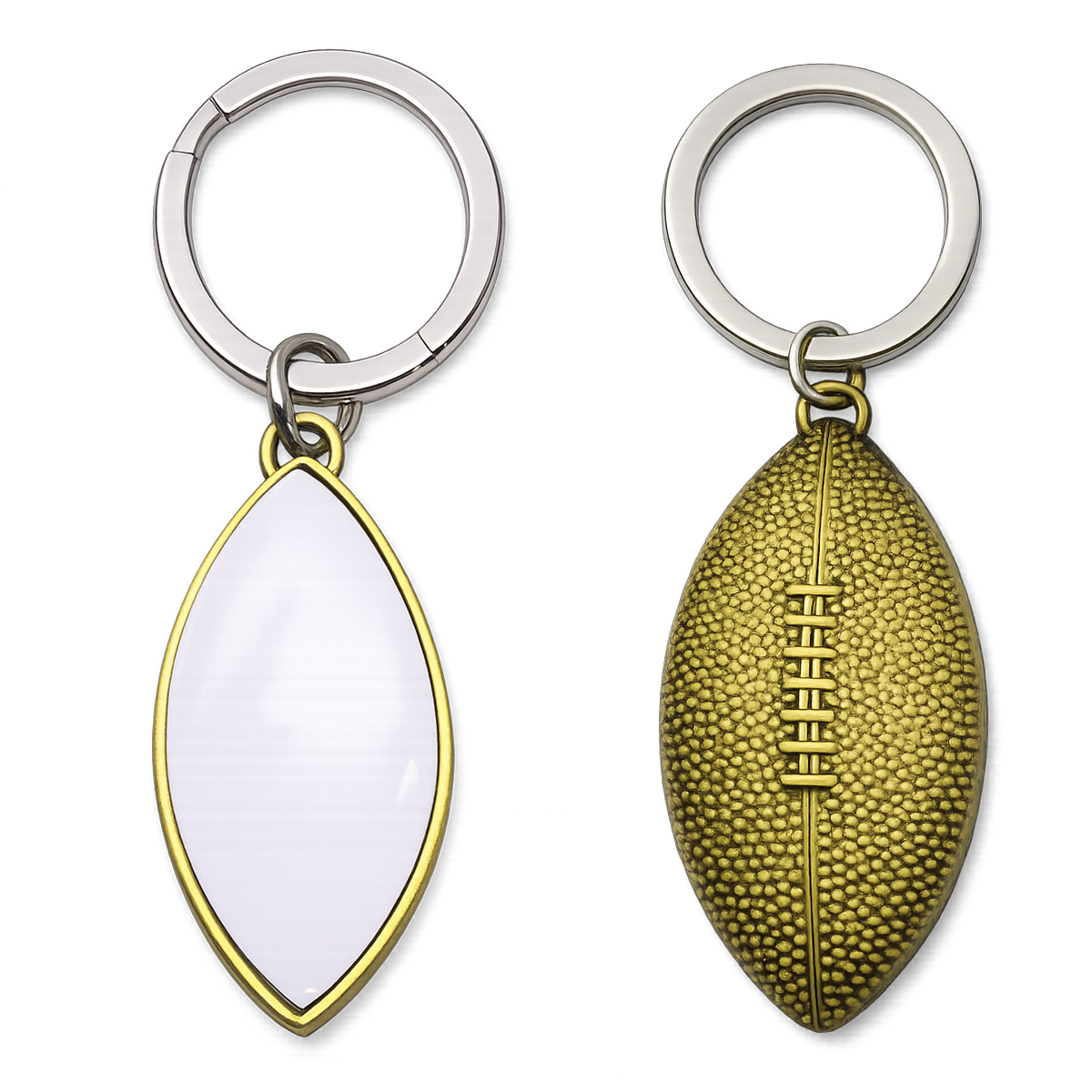 Picture of Football Shaped Metal Keychain