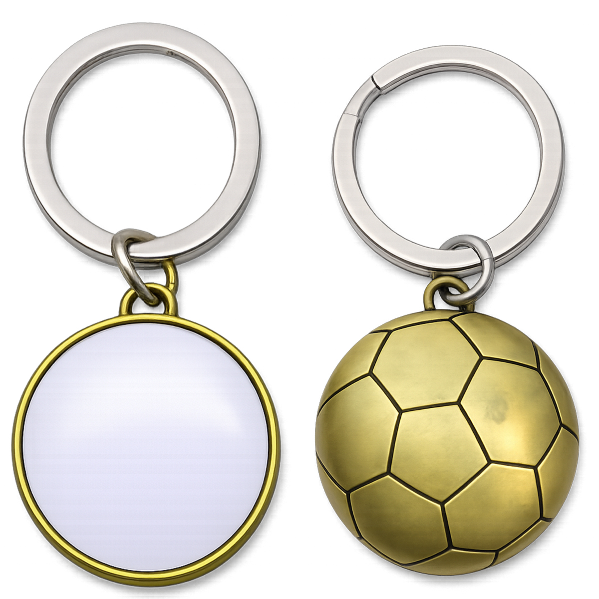 Picture of Soccer Ball Shaped Metal Keychain