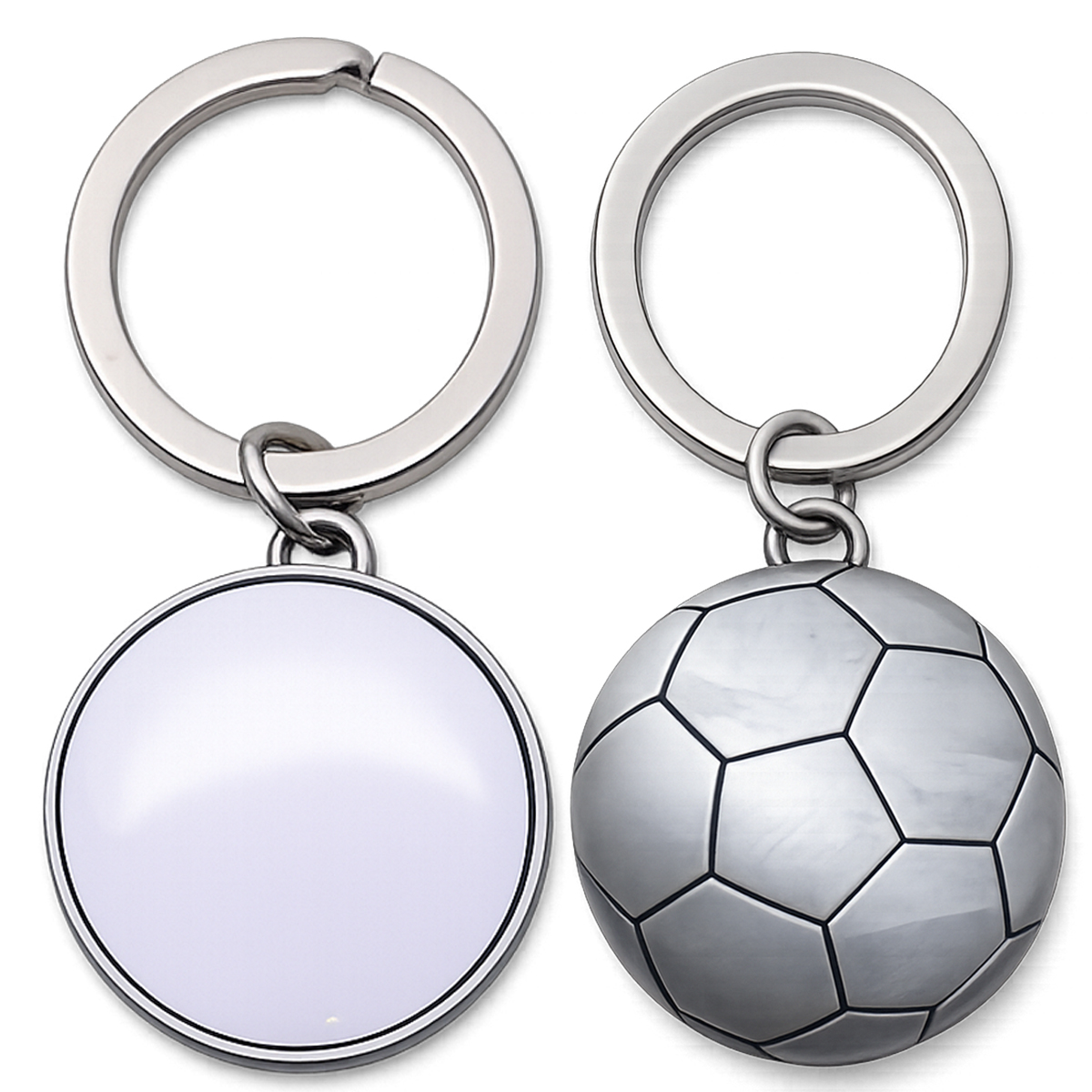 Picture of Soccer Ball Shaped Metal Keychain
