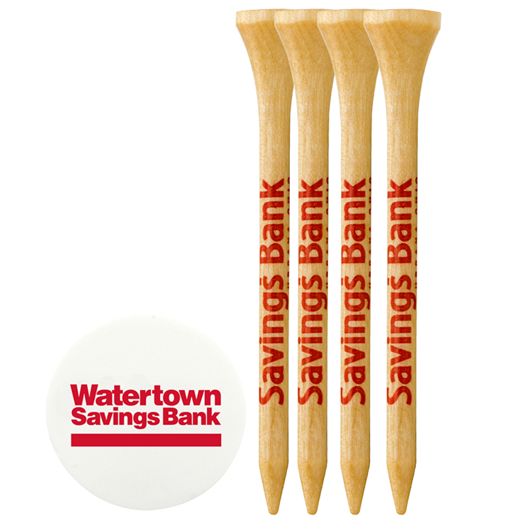 Picture of 4 Wood Golf Tees and Ball Marker