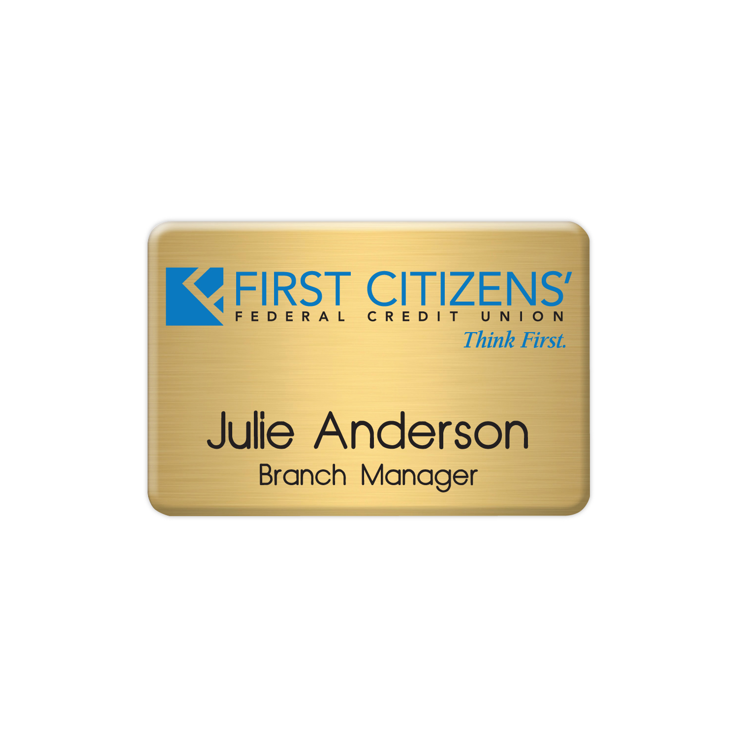 Picture of New York Custom Metal Name Badge (Custom sized between 6 and 9 sq. in.)