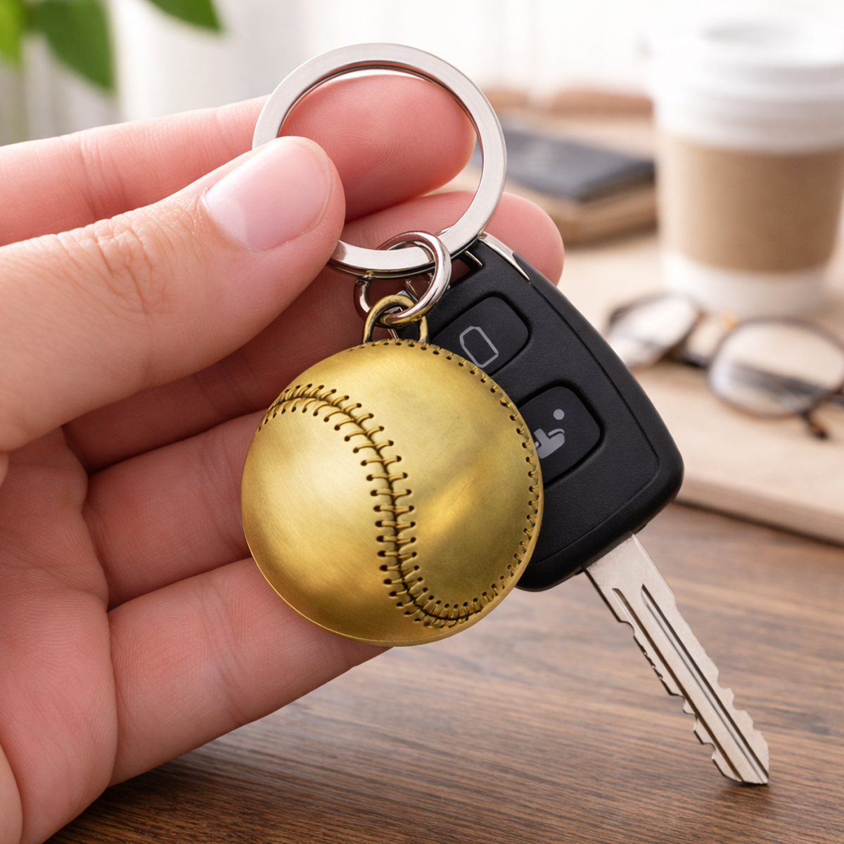 Picture of Baseball Shaped Metal Keychain