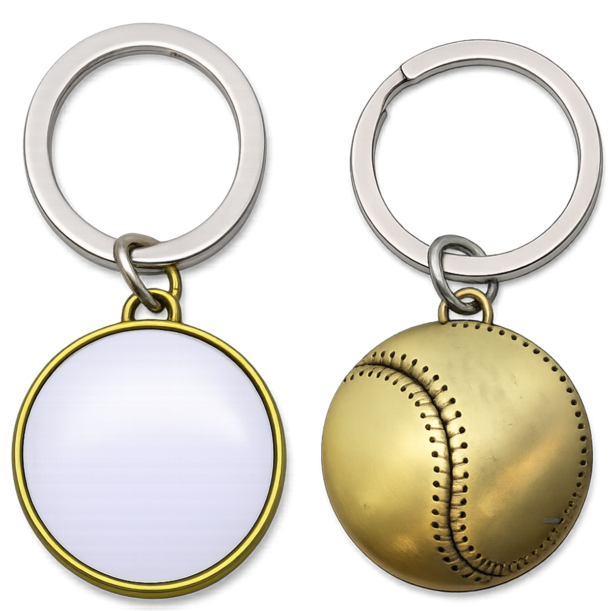 Picture of Baseball Shaped Metal Keychain