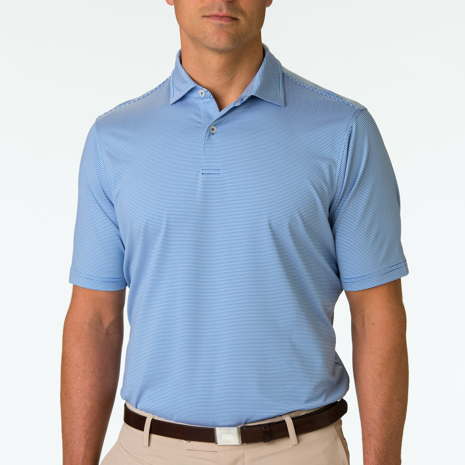 Picture of Fairway & Greene Men's Mini Stripe Tech Jersey Polo Shirt USA MADE