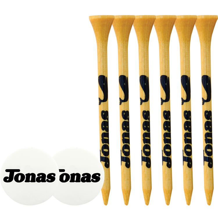 Picture of 6 Wood Golf Tees and Ball Markers