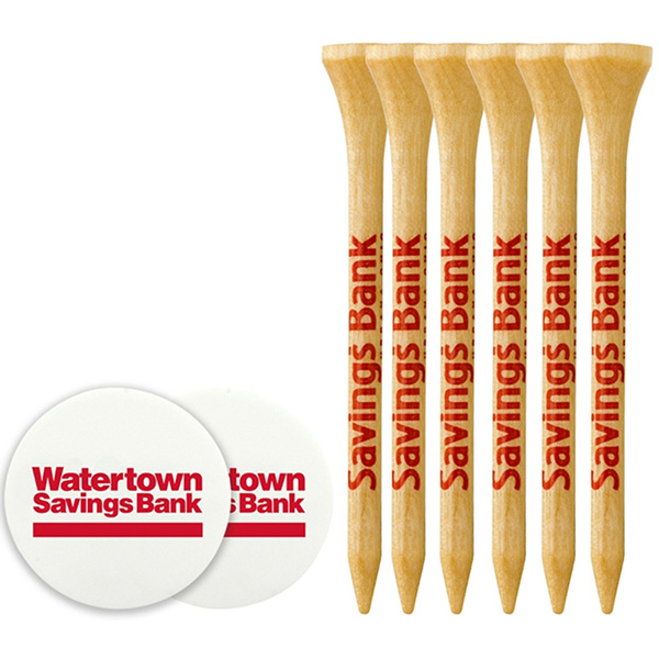 Picture of 8 Wood Golf Tees and Ball Markers