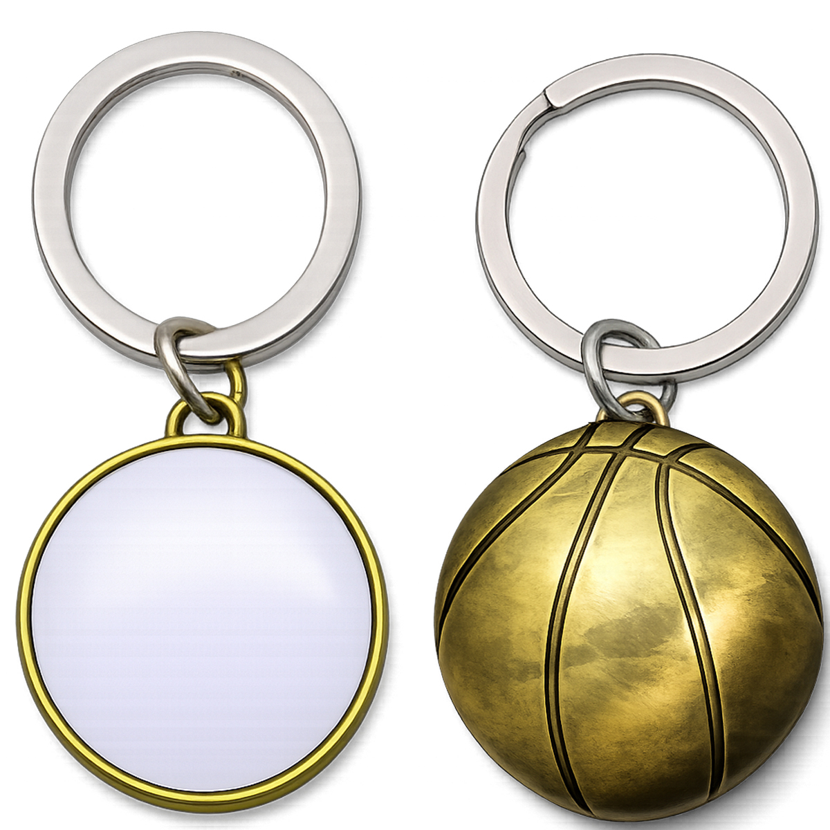 Picture of Basketball Shaped Metal Keychain