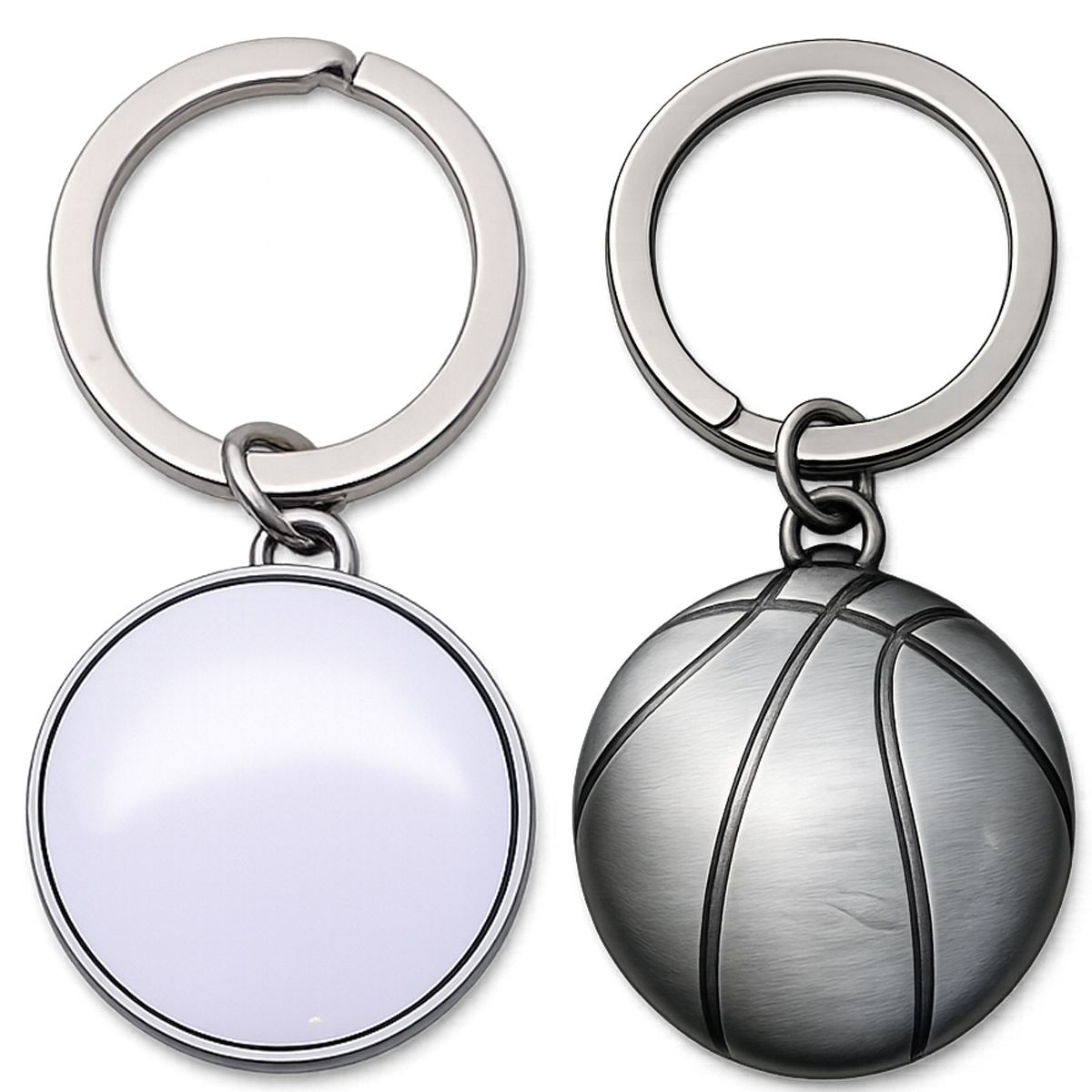 Picture of Basketball Shaped Metal Keychain