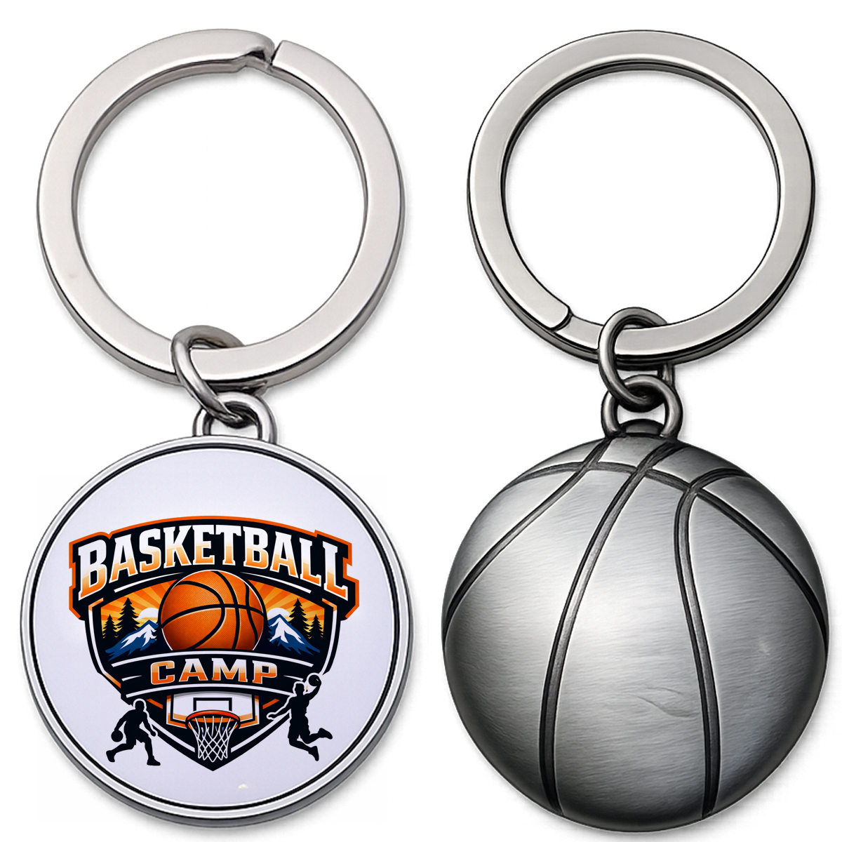 Picture of Basketball Shaped Metal Keychain