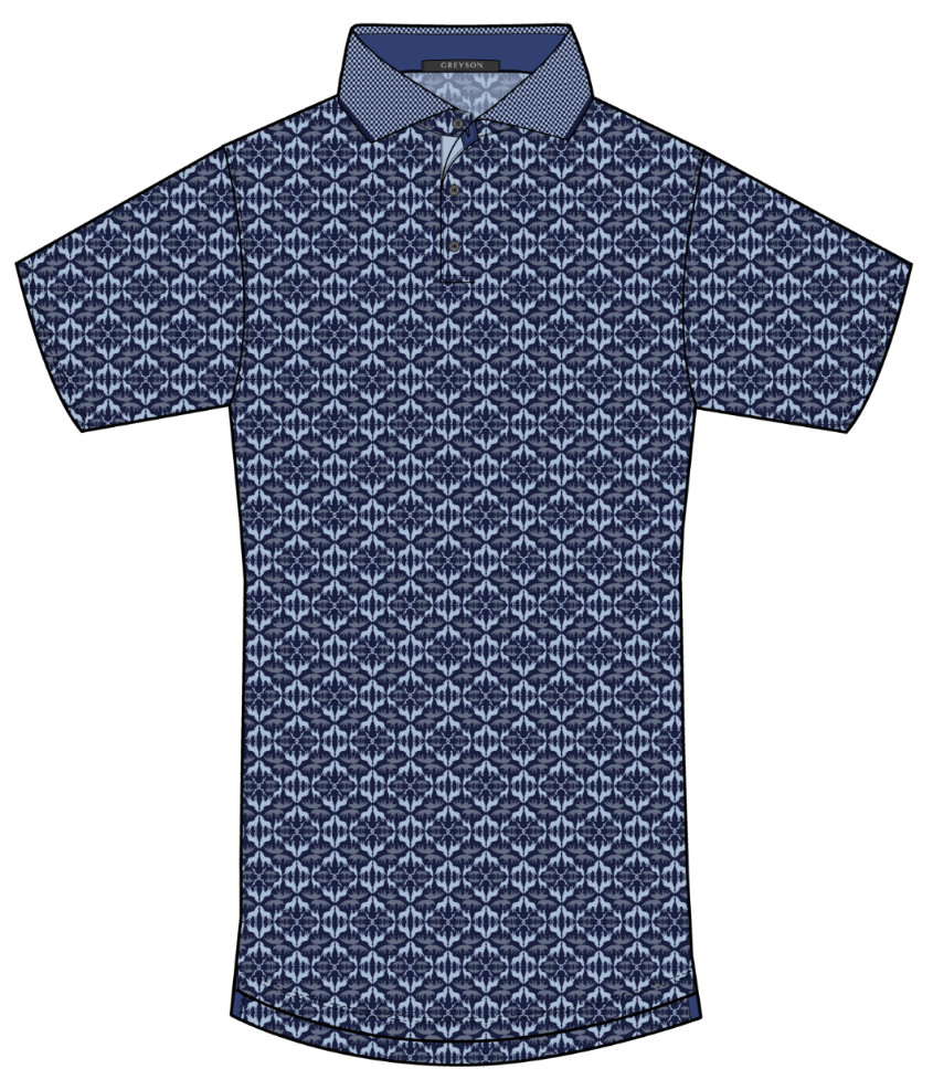 Picture of Greyson Men's Wolf Labyrinth Polo