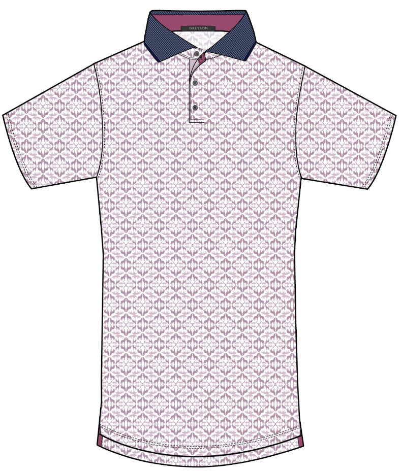 Picture of Greyson Men's Wolf Labyrinth Polo