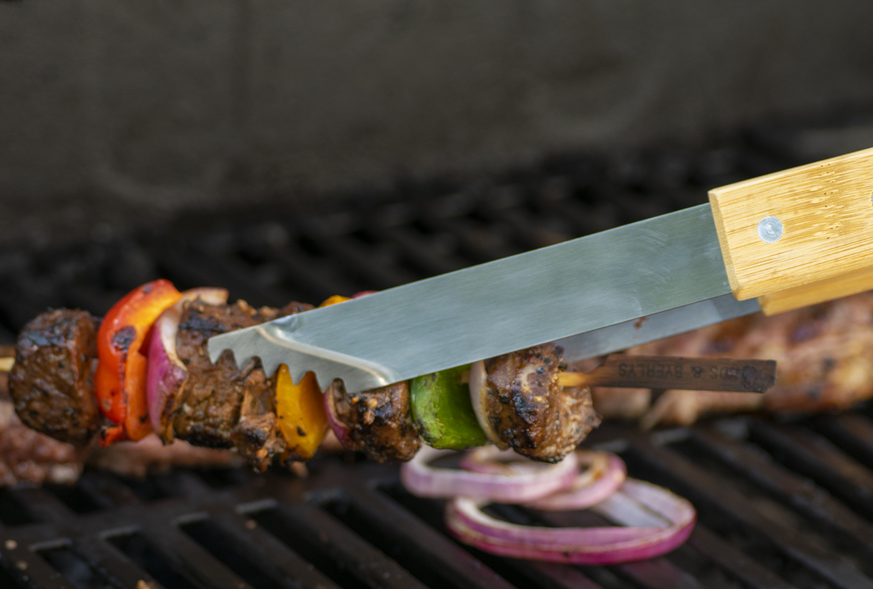 Picture of Deluxe Wood Handle BBQ Tongs