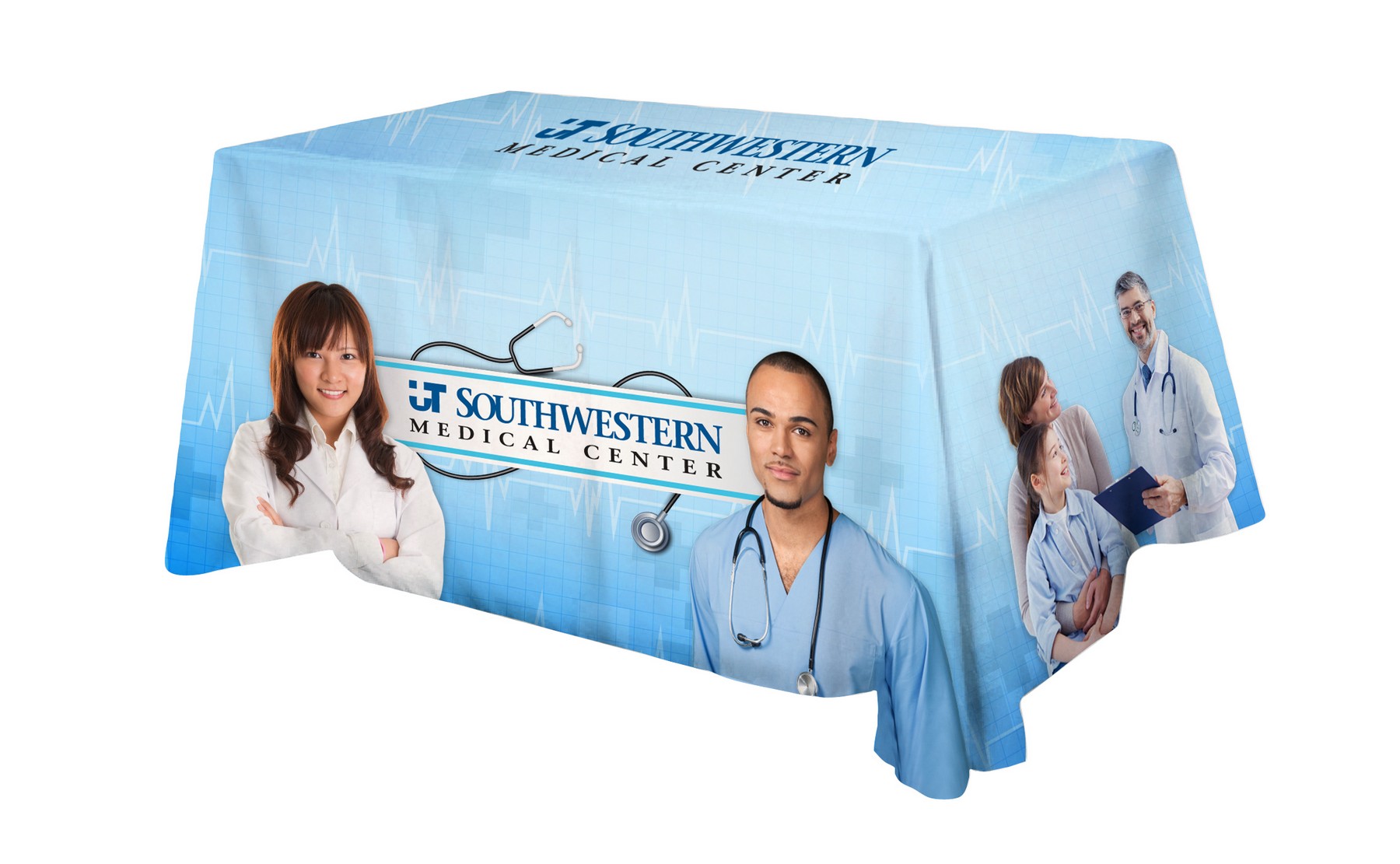 Picture of Polyester Digital Direct Print Table Cover 3 sided, 6'