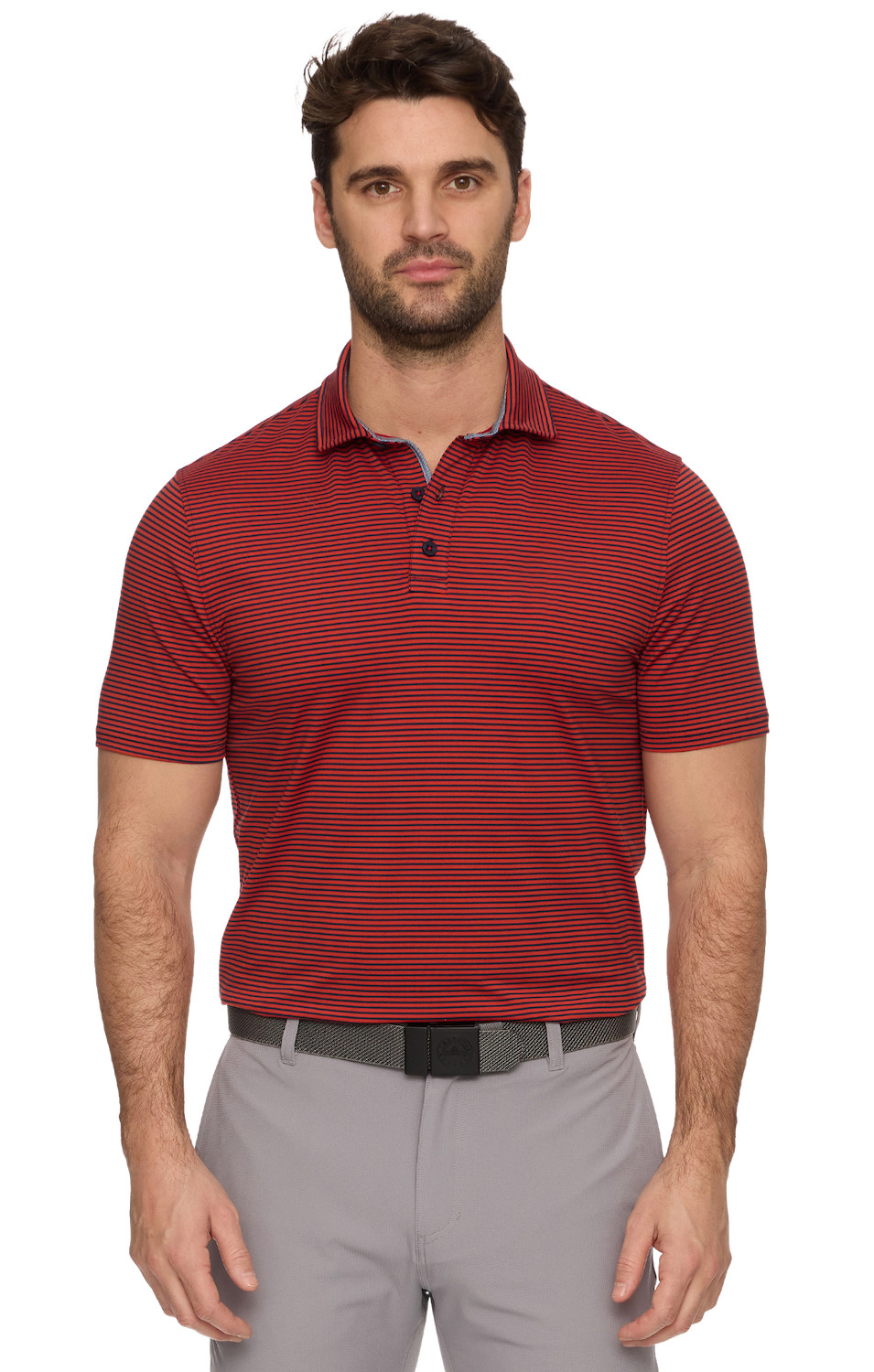 Picture of Flag & Anthem Men's Naples SS Signature Striped Polo