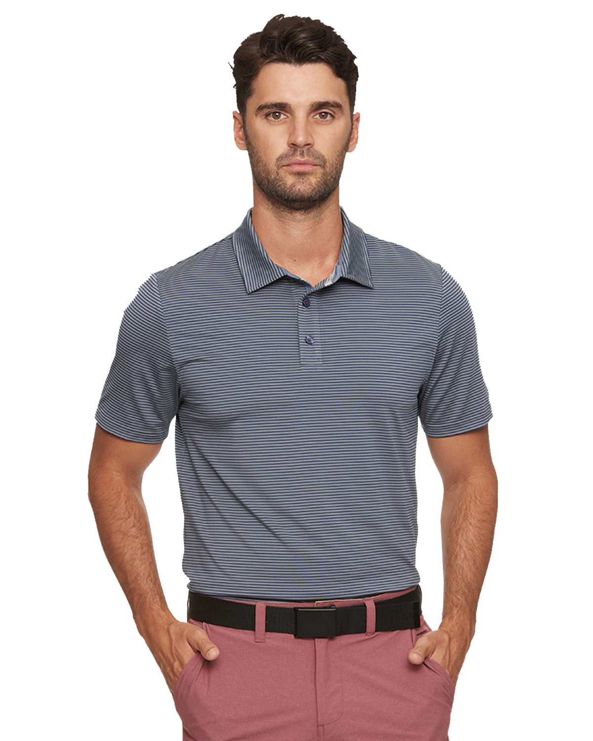 Picture of Flag & Anthem Men's Naples SS Signature Striped Polo