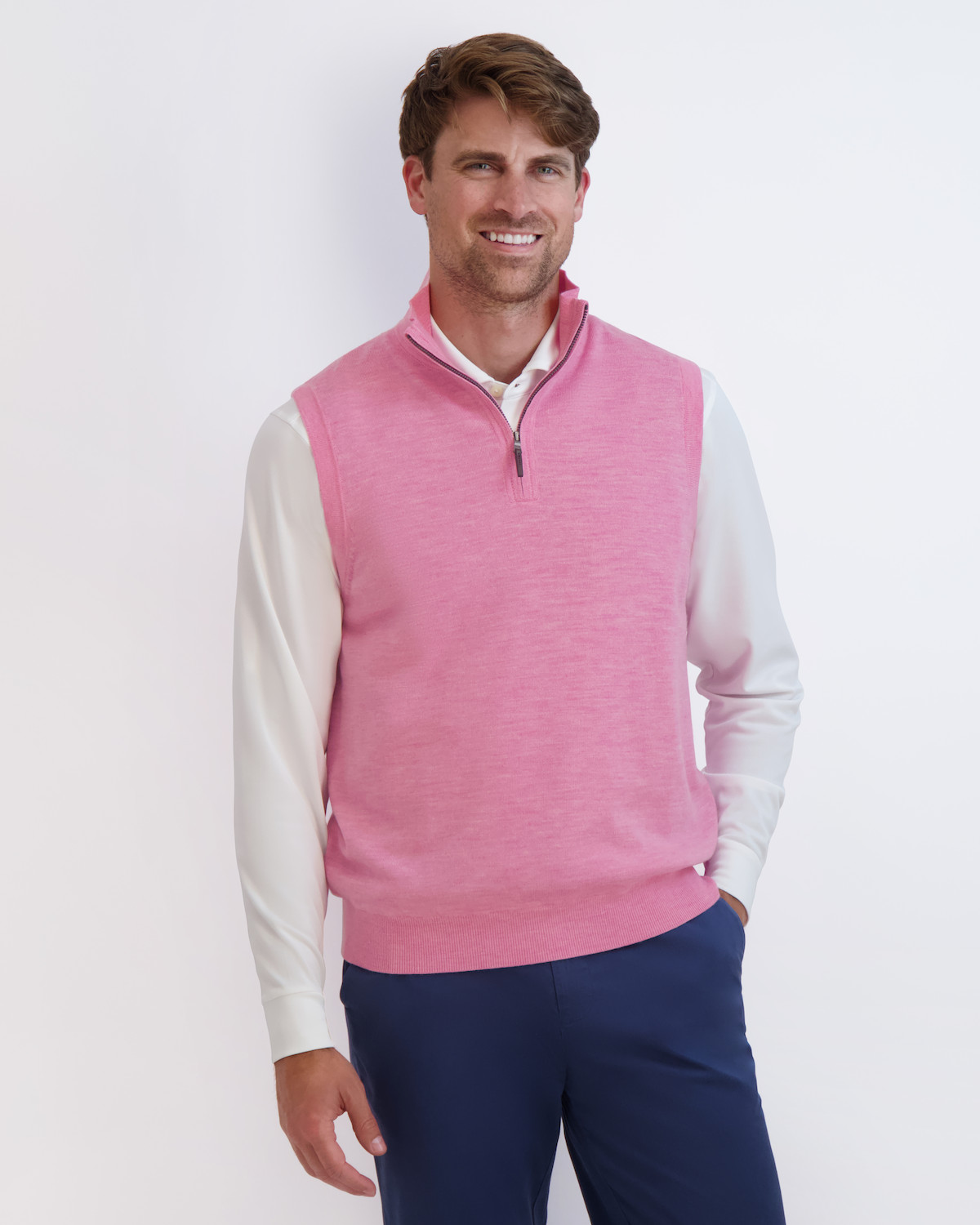 Picture of Fairway & Greene Men's Merino Quarter-Zip Wind Vest
